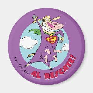 Aimant Vache et poulet Super Vache Al Rescate!