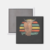 Aimant Vache Highland Rétro (Recto/Verso)