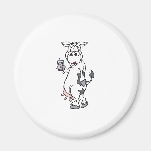 Aimant vache idiote buvant du lait (Devant)