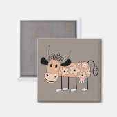 Aimant Vache illustrée (Recto/Verso)