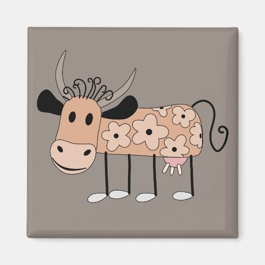 Aimant Vache illustrée (Devant)