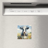 Aimant Vache laitière fleur sauvage Holstein (In Situ (Lave-vaisselle))
