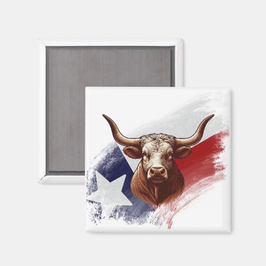 Aimant Vache longhorne du Texas (Recto/Verso)