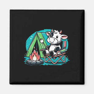 Aimant Vache Mignonne Au Feu De Camp Drôle De S'more Camp