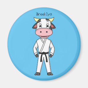 Aimant Vache mignonne en combinaison kung fu