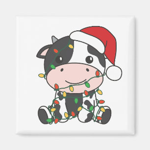 Aimant Vache Noël Animaux d'hiver Vaches de vacances