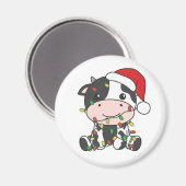Aimant Vache Noël Animaux d'hiver Vaches de vacances (Recto/Verso)