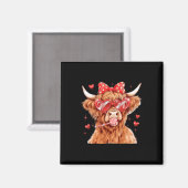 Aimant Vache Rétro Saint Valentin Coquette Mignonne Saint (Recto/Verso)