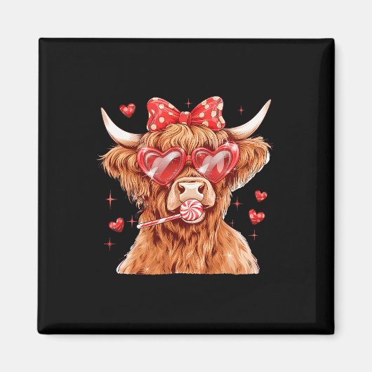 Aimant Vache Rétro Saint Valentin Coquette Mignonne Saint (Devant)