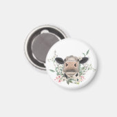 Aimant vaches nez baiser fleurs aquarelle gris animal de  (Recto/Verso)