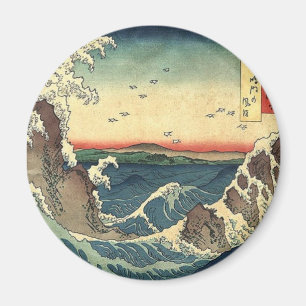 Aimant vague d'Ukiyo-e de Japonais de paysage d'océan