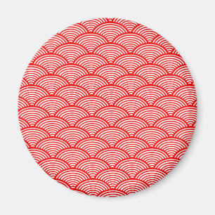 Aimant Vague japonaise rouge