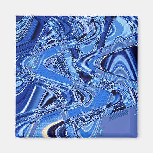 Aimant vagues de routes en bleu (Devant)