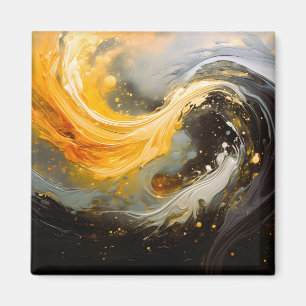 Aimant Vagues modernes marbre abstrait doré