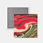 Aimant Vagues rouges et vertes (Recto/Verso)