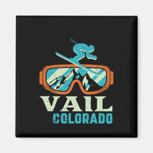 Aimant Vail Colorado Mountain Ski Rétro Vintage Et Sn