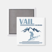 Aimant Vail Colorado snowboard (Recto/Verso)