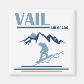 Aimant Vail Colorado snowboard (Devant)