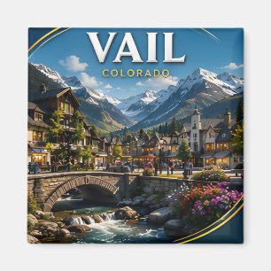 Aimant Vail Colorado Village de Montagne Scénique 