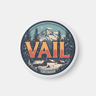 Aimant Vail colorado vintage extérieur hiver neige ski 
