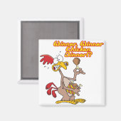 Aimant vainqueur dîner poulet ironie humour (Recto/Verso)