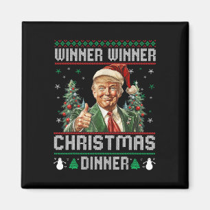 Aimant Vainqueur du dîner de Noël Père Noël Trump Ugly Sw