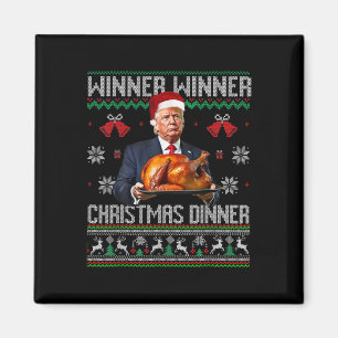 Aimant Vainqueur du dîner de Noël Père Noël Trump Ugly Sw