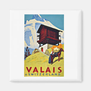Aimant Valais Suisse Vintage voyage