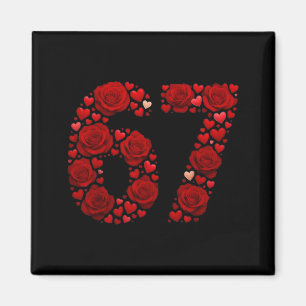 Aimant Valentine 67 Mème Roses Cœurs Drôle Six Sept Vale