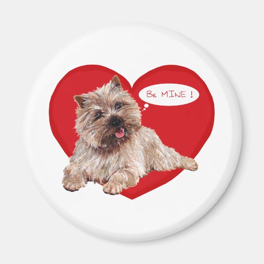 Aimant Valentine Cairn Terrier dit Sois Mien ! (Devant)