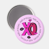 Aimant Valentine Hugs et baisers (Recto/Verso)