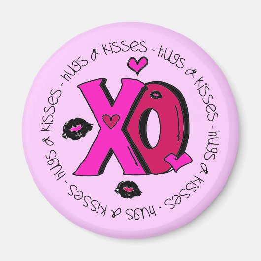 Aimant Valentine Hugs et baisers (Devant)