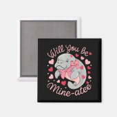 Aimant Valentine Manatee Cute Animal Hearts Will You Be M (Recto/Verso)