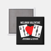 Aimant Valentine MELANIN QUEEN KING CARTES DE JEU Couples (Recto/Verso)