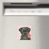 Aimant Valentine Rose Affenpinscher (In Situ (Lave-vaisselle))