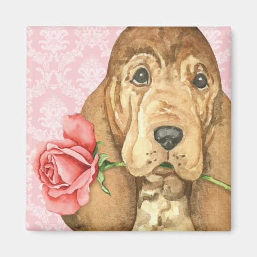 Aimant Valentine Rose Bloodhound (Devant)