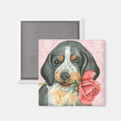 Aimant Valentine Rose Bluetick (Recto/Verso)
