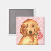 Aimant Valentine Rose Irish Setter (Recto/Verso)