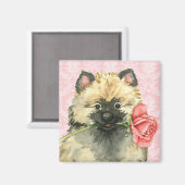 Aimant Valentine Rose Keeshond (Recto/Verso)