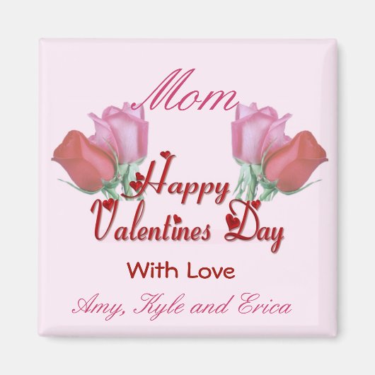 Aimant Valentine Roses - Maman (Devant)