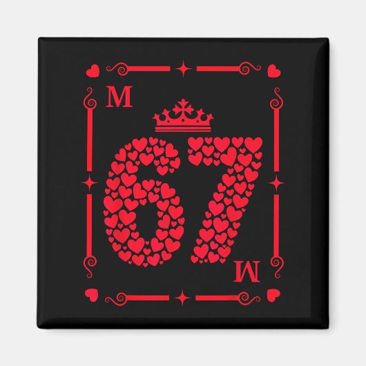 Aimant Valentine’s Day 67 Filled With Hearts Card Six Sev (Devant)