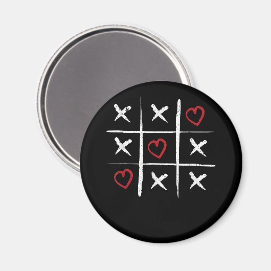 Aimant Valentine Tic Tac Toe Hearts Valentines Day Valent (Recto/Verso)