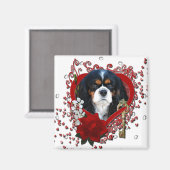 Aimant Valentines - Clé de mon coeur - Cavalier - Sombre (Recto/Verso)