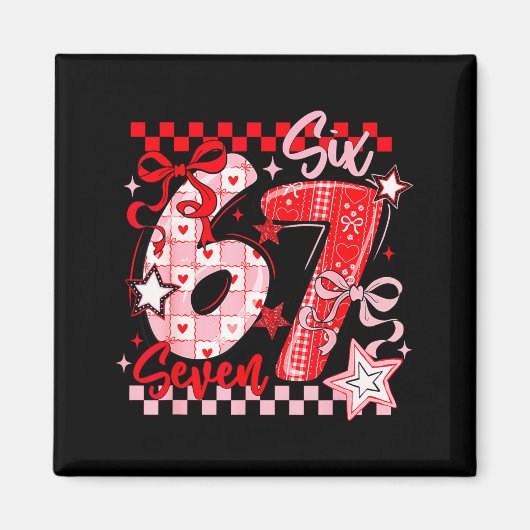 Aimant Valentine's Day 67 Six Seven Preppy Hearts Coquett (Devant)