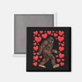 Aimant Valentines Day Bigfoot Red Hearts Funny Sasquatch  (Recto/Verso)