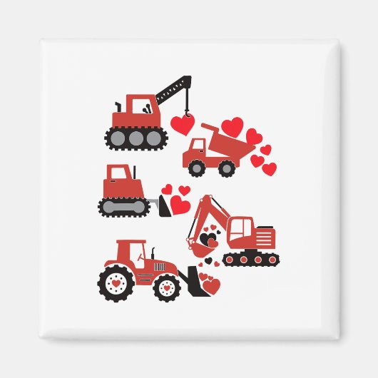 Aimant Valentines Day Boys Enfants Toddler Construction T (Devant)