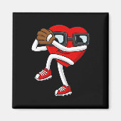 Aimant Valentines Day Heart Baseball Pitcher Fun Boys Gir (Devant)