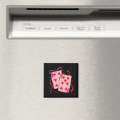 Aimant Valentines Day Heart Playing Cards In Love Funny 6 (In Situ (Lave-vaisselle))