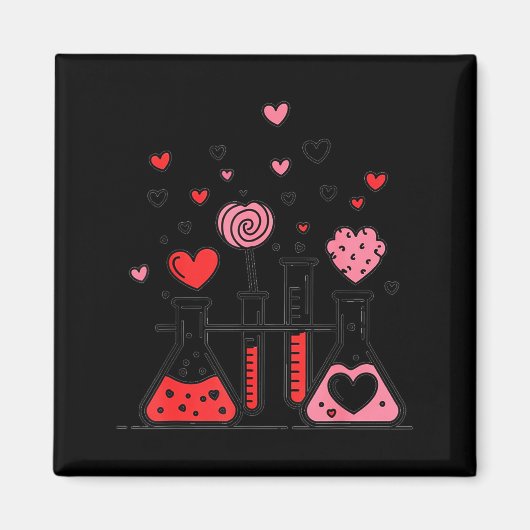 Aimant Valentines Day Vibes Science Teacher 100 Days Of S (Devant)