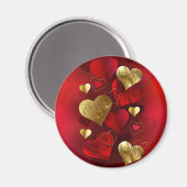 Aimant Valentines dorées et rouges (Recto/Verso)